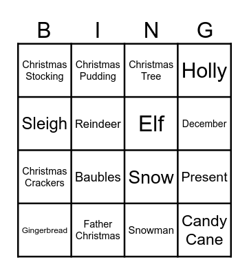 Christmas Bingo Card
