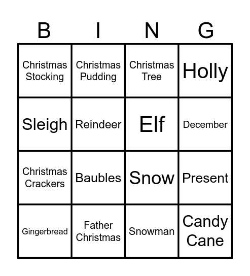 Christmas Bingo Card