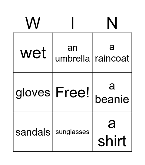 Bingo S1/4 Bingo Card