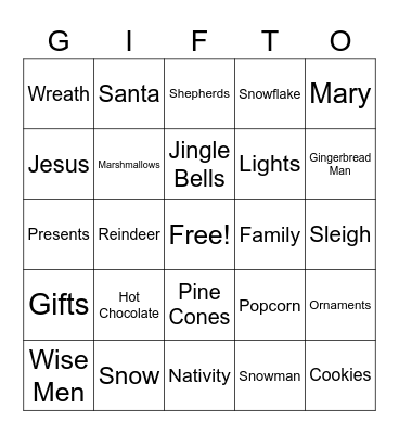 Gifto Bingo Card
