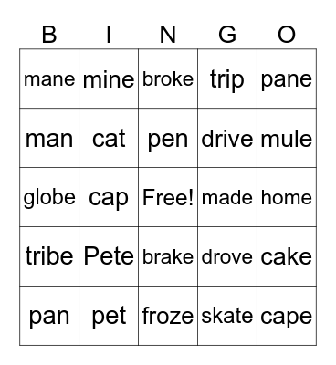 Yellow mixed review Bingo Card