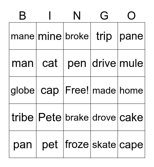 Yellow mixed review Bingo Card