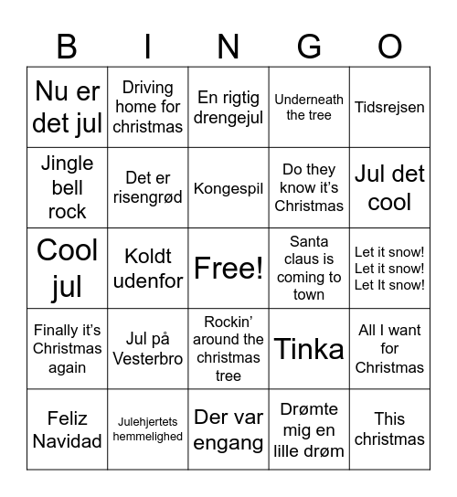 Julebingo Card