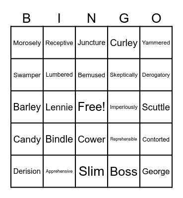 OMAM Ch. 1-3 Voab Review Bingo Card