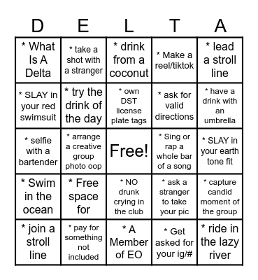 7 F.D. PUNTA CAÑA TAKEOVER Bingo Card