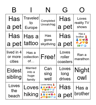 I found my Besties! Bingo Card