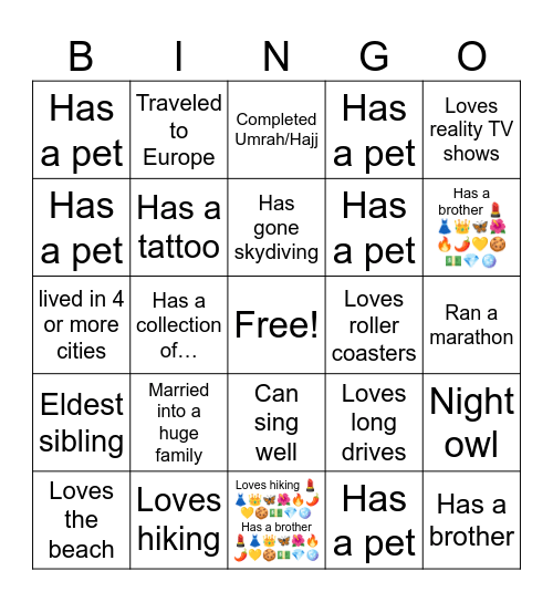 I found my Besties! Bingo Card