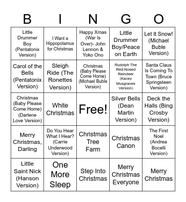 Christmas Bingo Card
