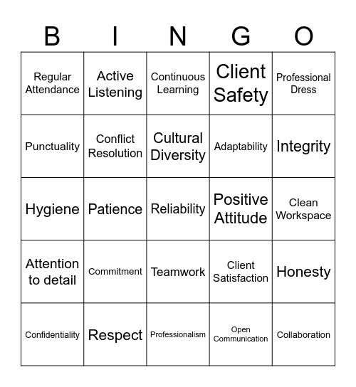 Workplace success Bingo Card