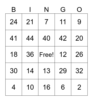 Cumming house Bingo Card