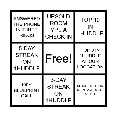 FRONT OFFICE BINGO Card
