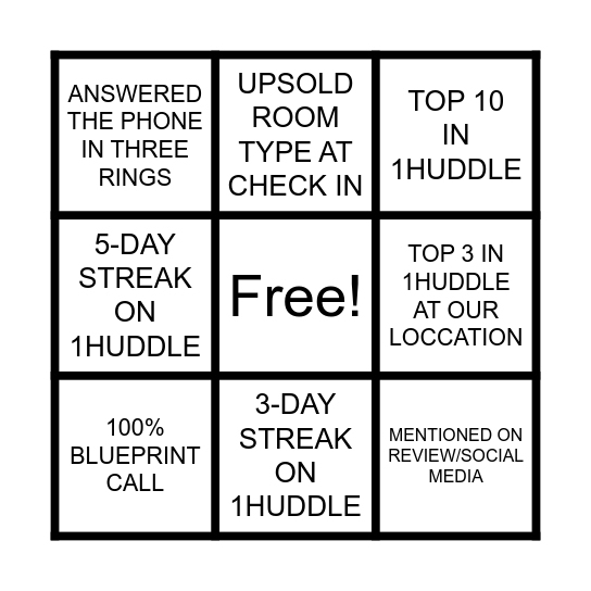 FRONT OFFICE BINGO Card