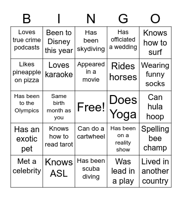 Team Blue Bingo! Bingo Card