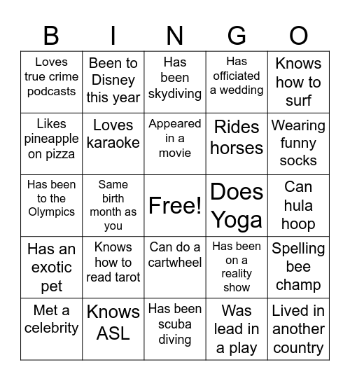 Team Blue Bingo! Bingo Card