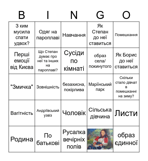 Надійка Bingo Card