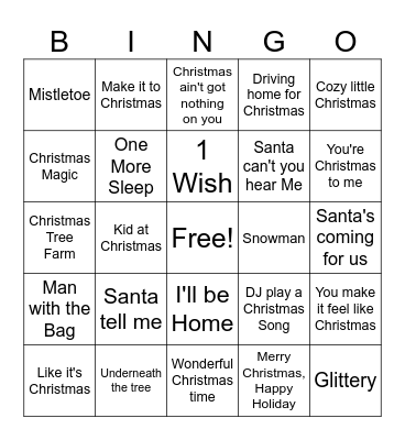 Pop Christmas Bingo Card