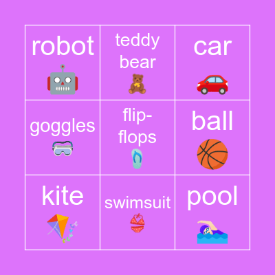 TOYS, POOL Bingo Card