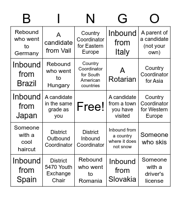 RYE Bingo Card