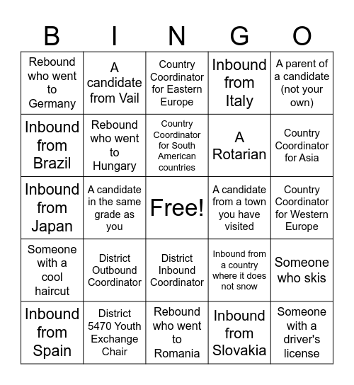 RYE Bingo Card