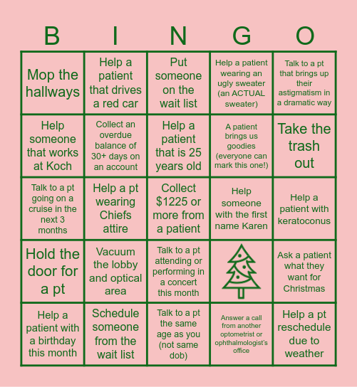 DECEMBER TEG BINGO Card