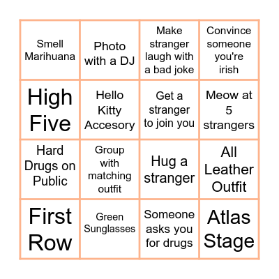 CONTACT FESTIVAL Bingo Card