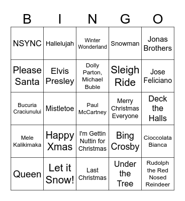 Christmas Bingo Card