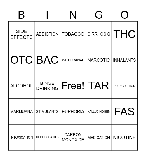 UNIT 5 Bingo Card