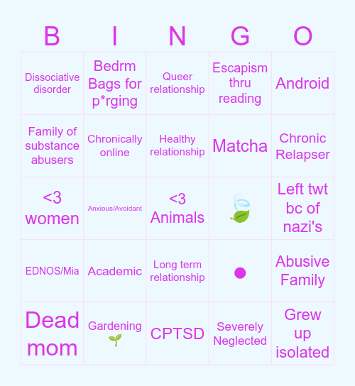 Głaciiałs BINGO Card