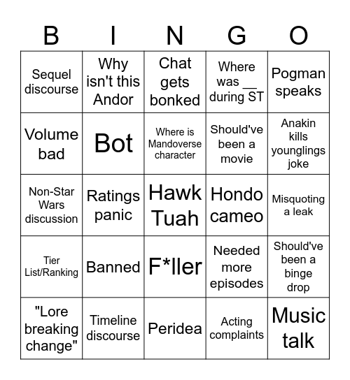 Skelly Crew Spoilers Bingo Card