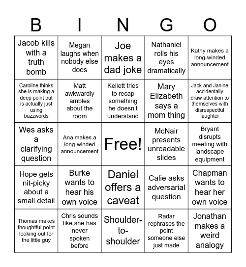 PD Day Bingo Card