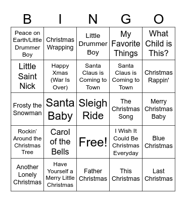 Christmas Bingo Card