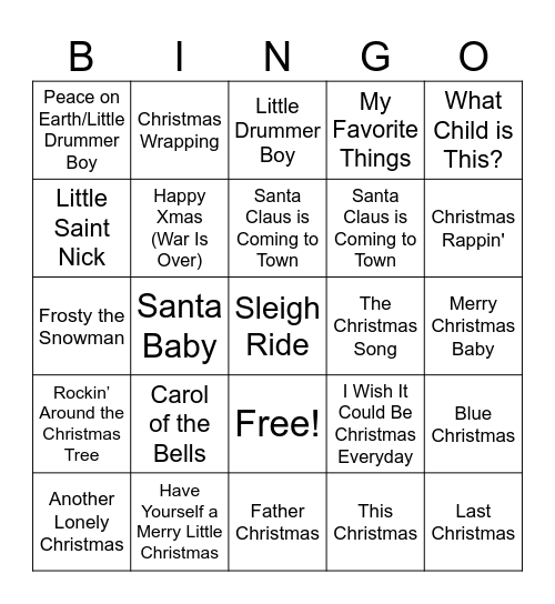 Christmas Bingo Card