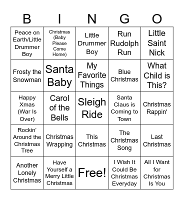 Christmas Bingo Card