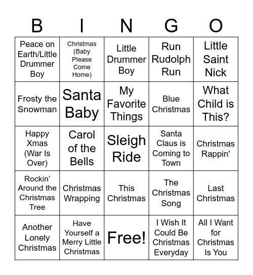 Christmas Bingo Card