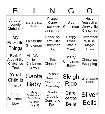 Merry Christmas Bingo!!! Bingo Card