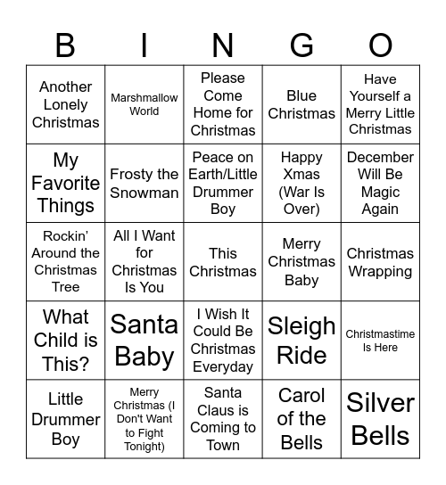 Merry Christmas Bingo!!! Bingo Card