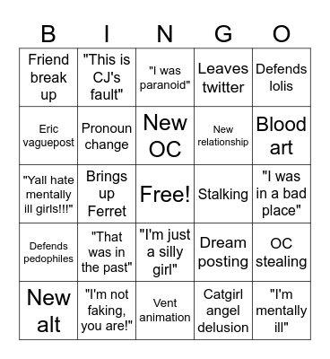 Peanut bingo 2024 Bingo Card