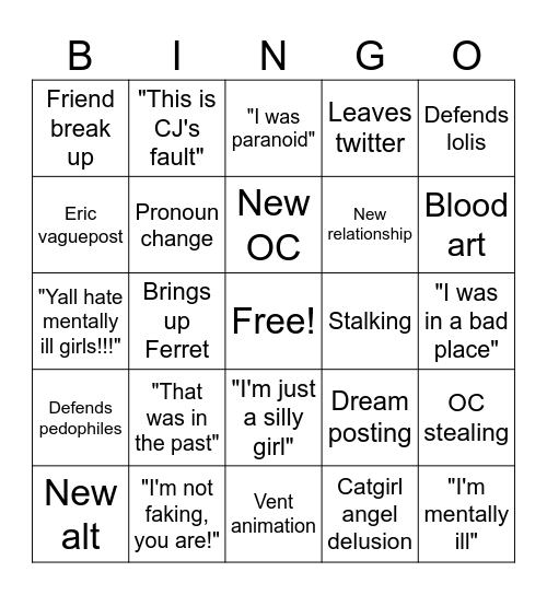 Peanut bingo 2024 Bingo Card