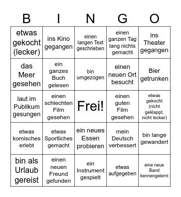 Jahresrückblick 2024 Bingo Card