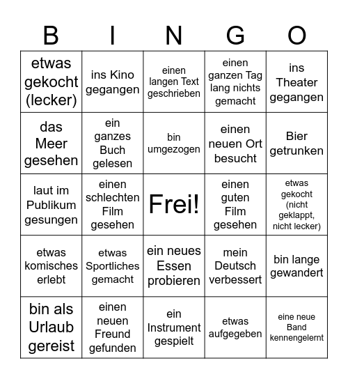 Jahresrückblick 2024 Bingo Card