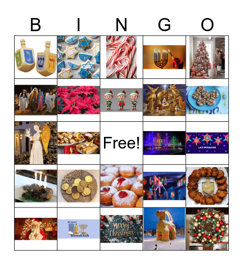 Winter Holidays Bingo Card