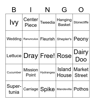 Bloomin' Bingo Card