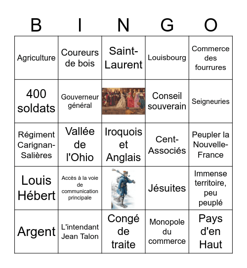 La Nouvelle-France Bingo Card