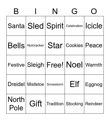 Holiday Bingo Card