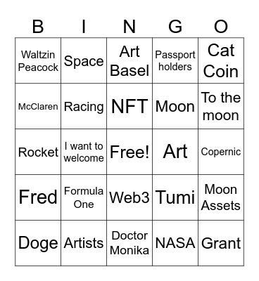 Lady Rocket Bingo Card