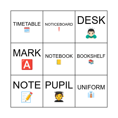 school and education Bingo Card