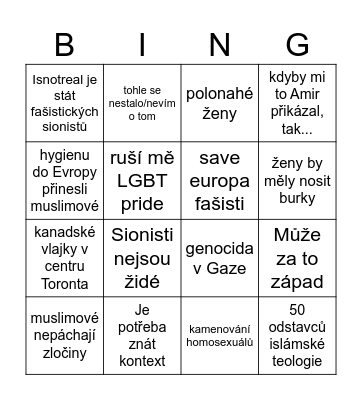 Tinawi debata bingo Card