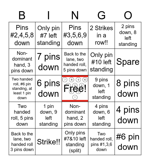 Bowling Bingo Card