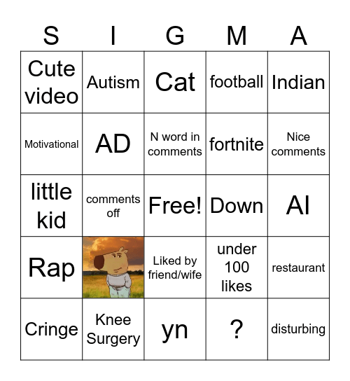 IG Reels Bingo Card