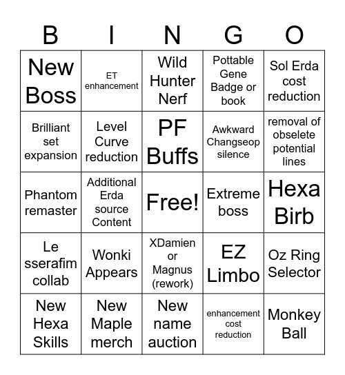 12/7 Winter Showcase Bingo Card